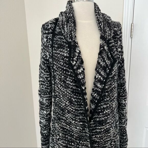 Free People Last Dance Duster cardigan black white S - Picture 3 of 12